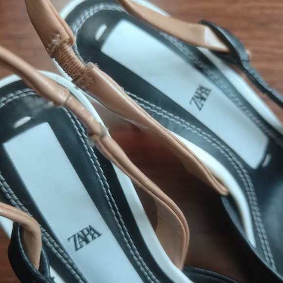 Zara white and black heels with silver heels size 6 used in good condition.. - Picture 10 of 10